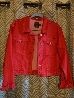 Volcom X Georgia May Jagger - Bright Red Denim Trucker Jacket
